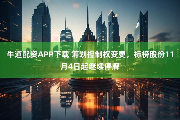 牛道配资APP下载 筹划控制权变更，标榜股份11月4日起继续停牌