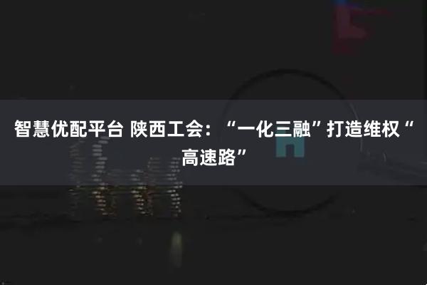 智慧优配平台 陕西工会：“一化三融”打造维权“高速路”